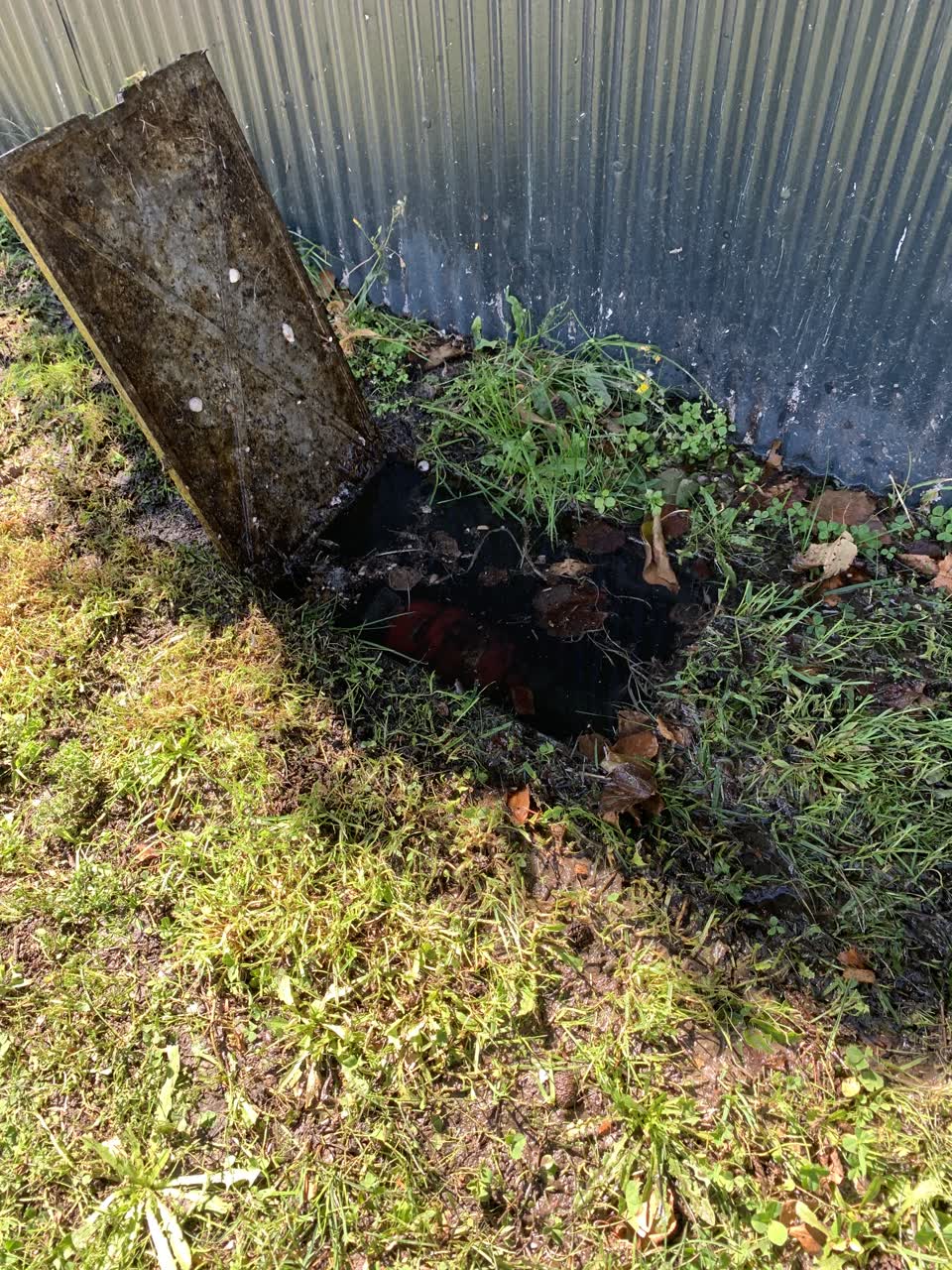 The photograph attached to this water leak report