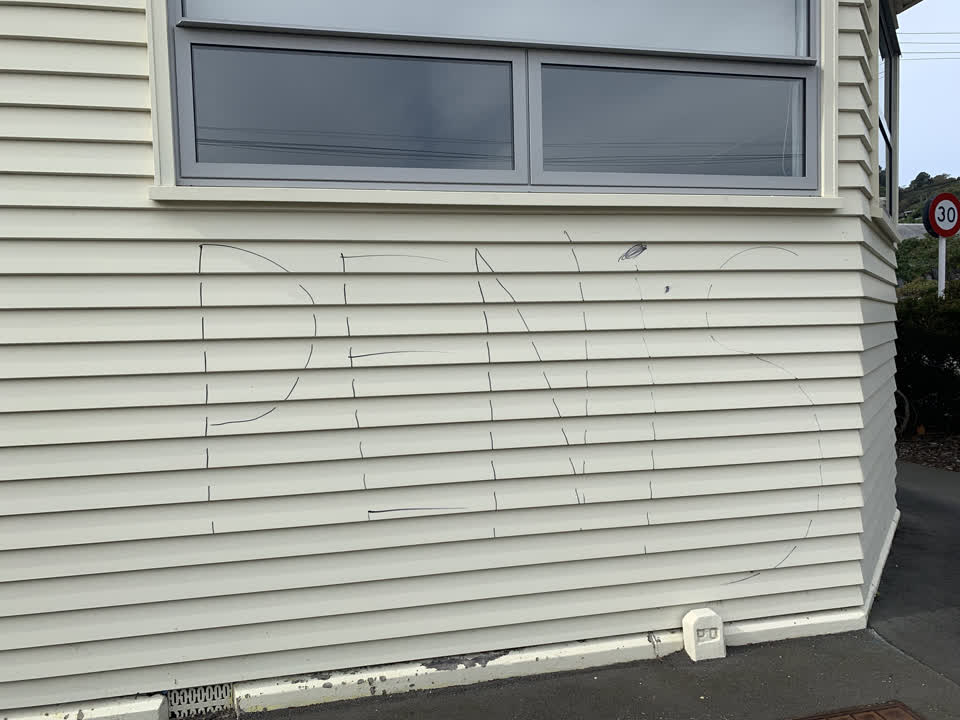 The photograph attached to this graffiti report