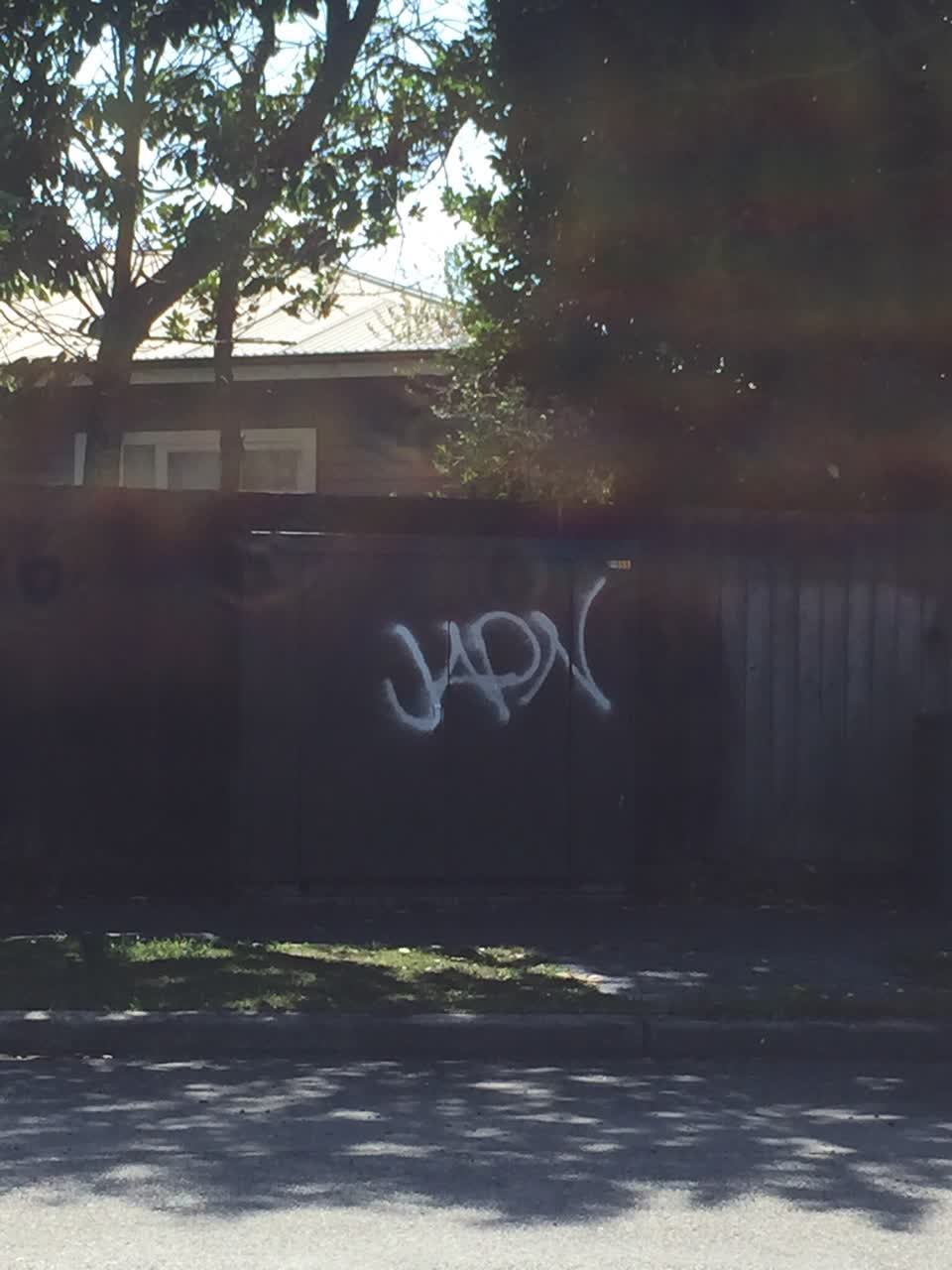 The photograph attached to this graffiti report