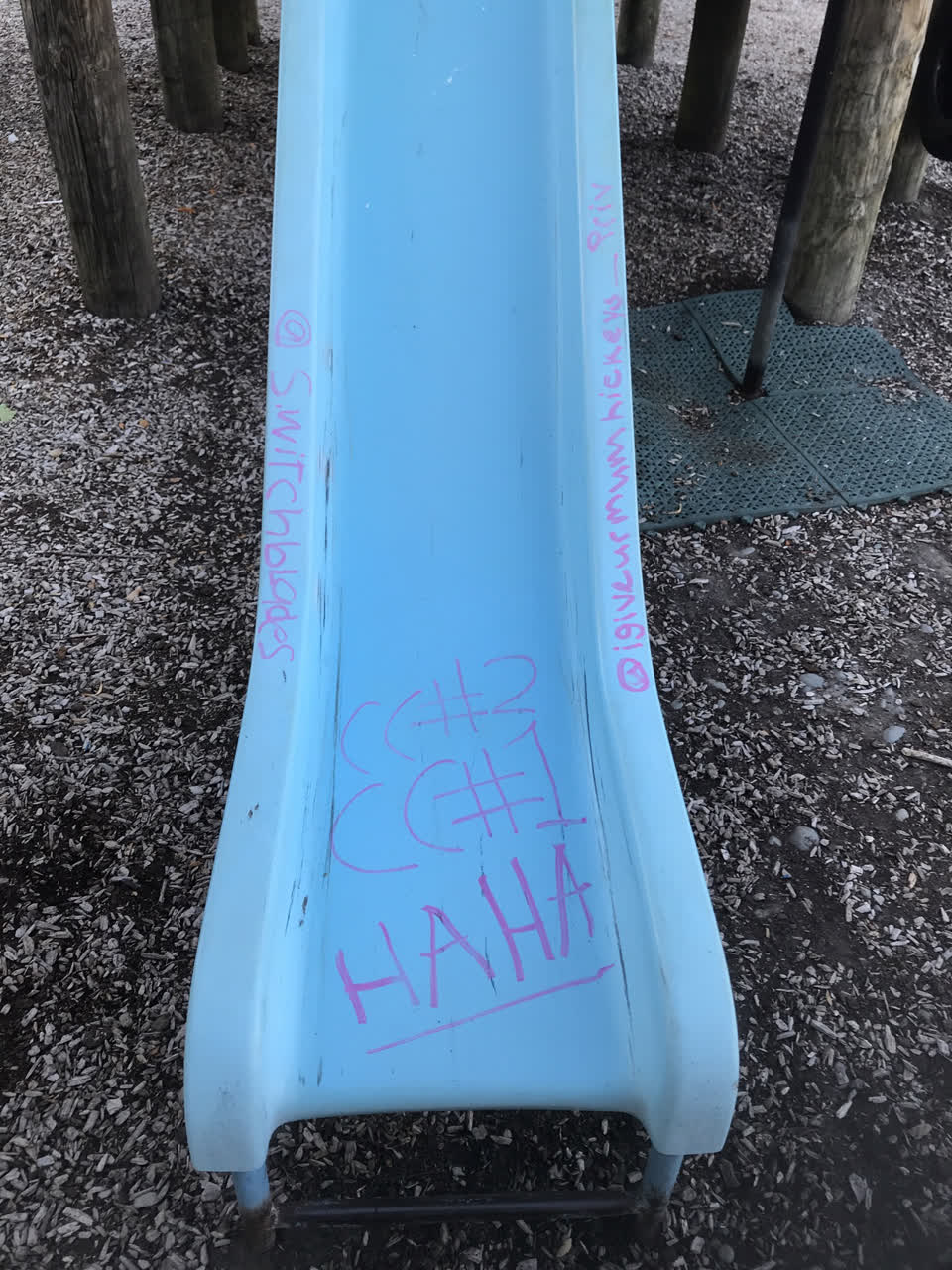 The photograph attached to this graffiti report