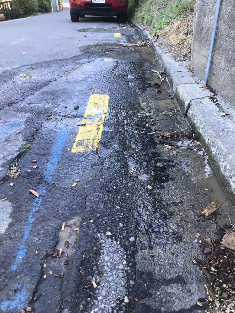 The photograph attached to this water leak report