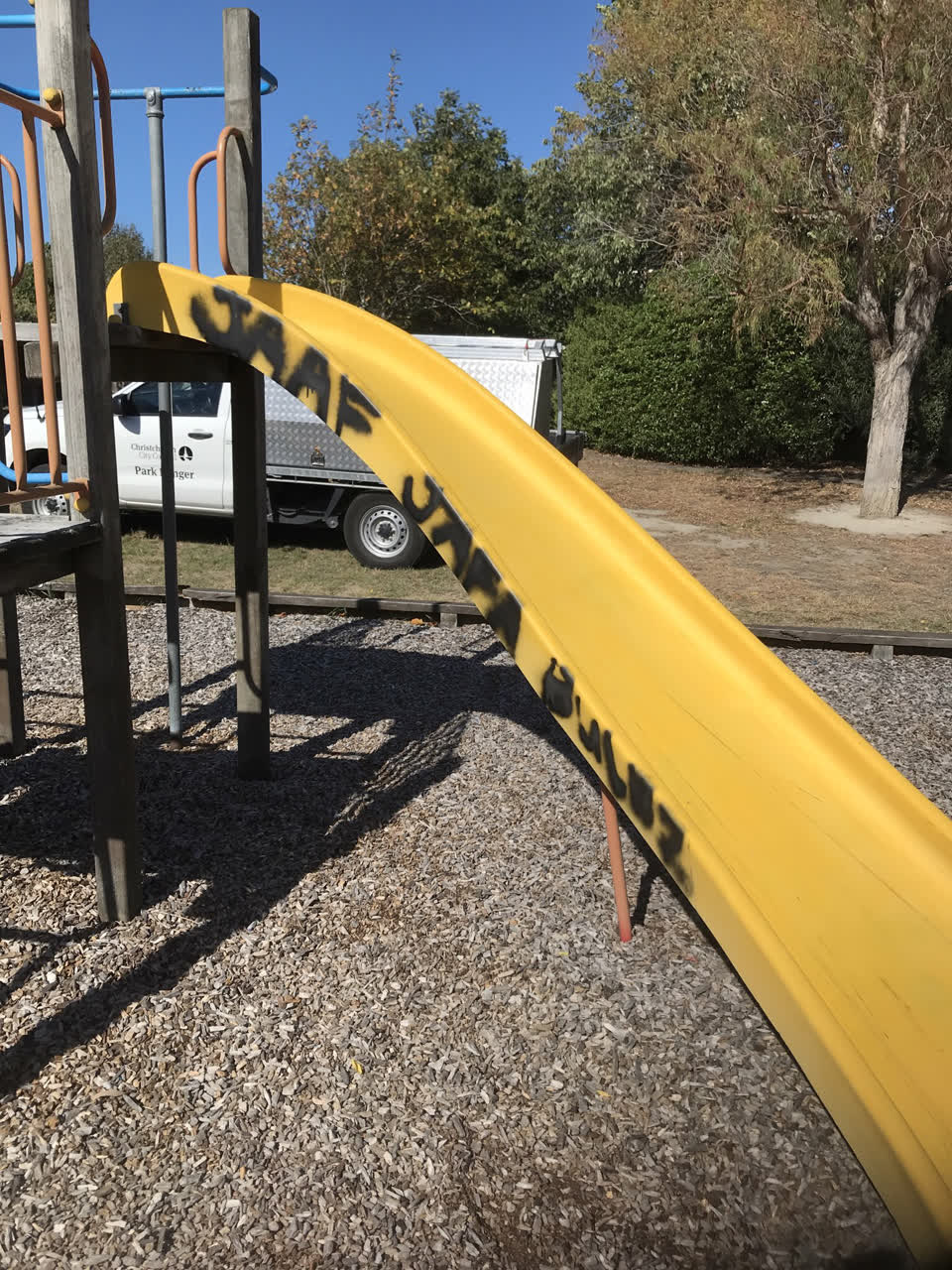 The photograph attached to this graffiti report