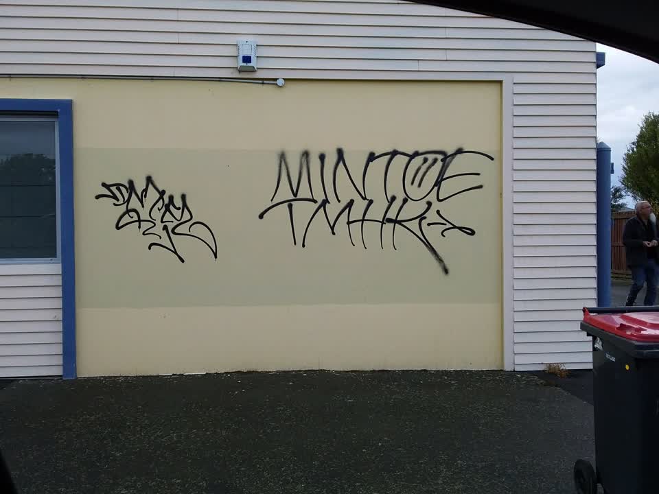 The photograph attached to this graffiti report