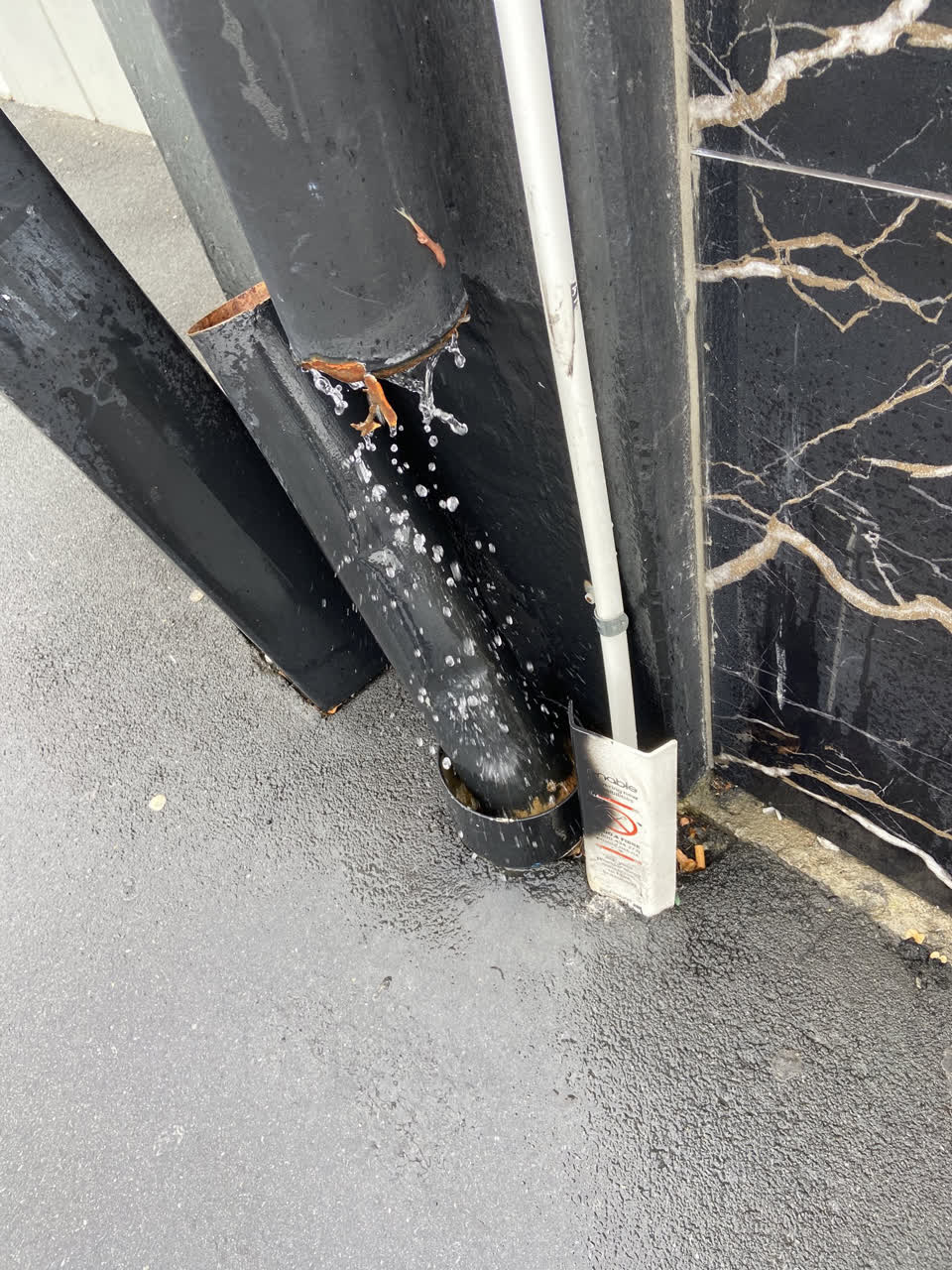 The photograph attached to this water leak report