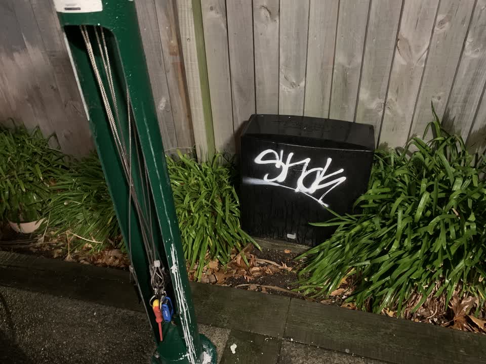 The photograph attached to this graffiti report