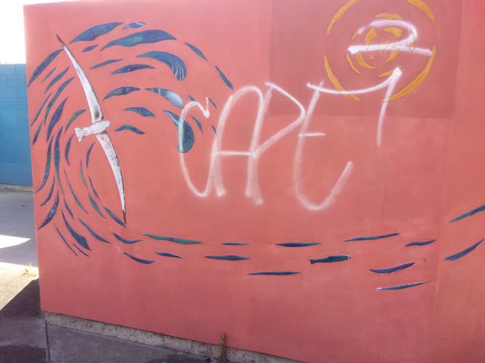 The photograph attached to this graffiti report