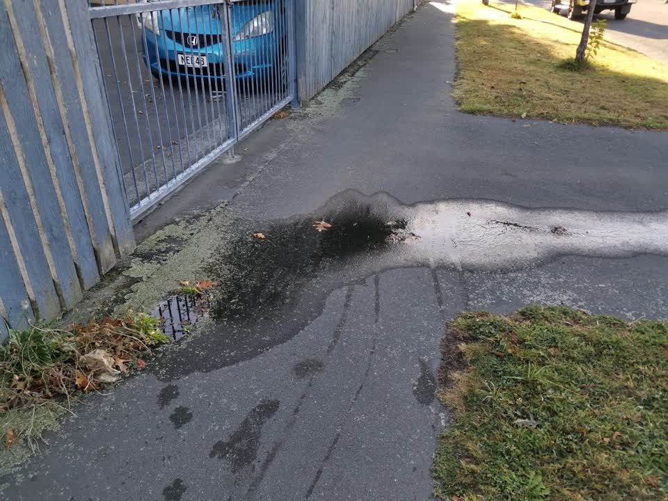 The photograph attached to this water leak report