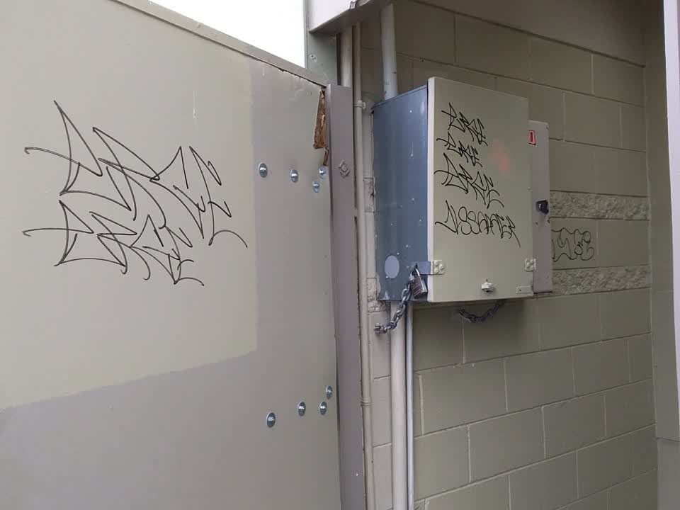 The photograph attached to this graffiti report