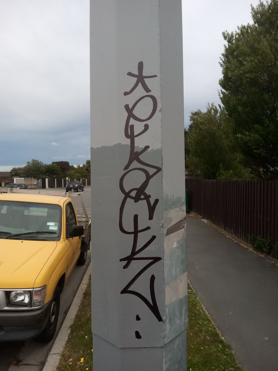 The photograph attached to this graffiti report
