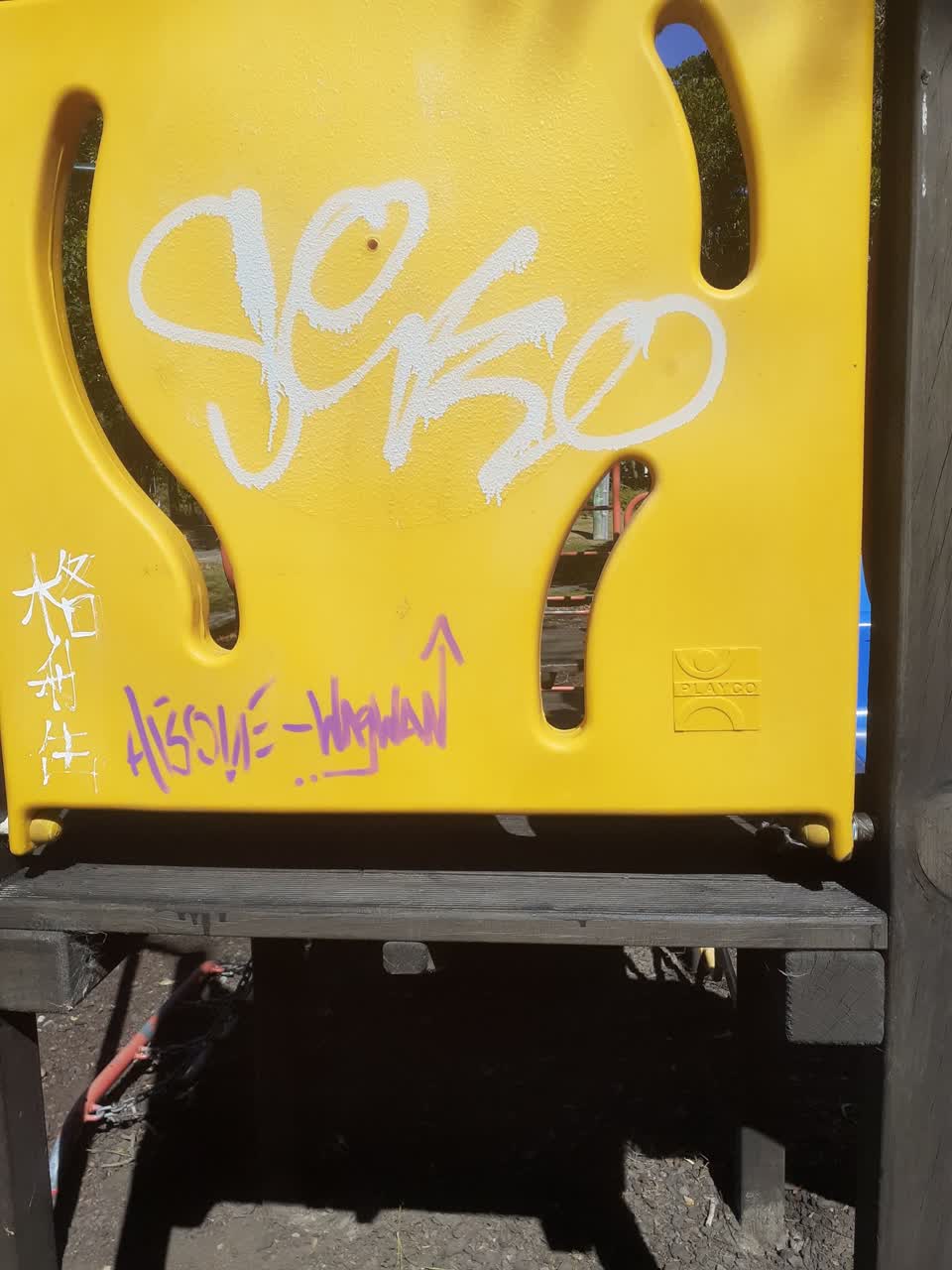 The photograph attached to this graffiti report