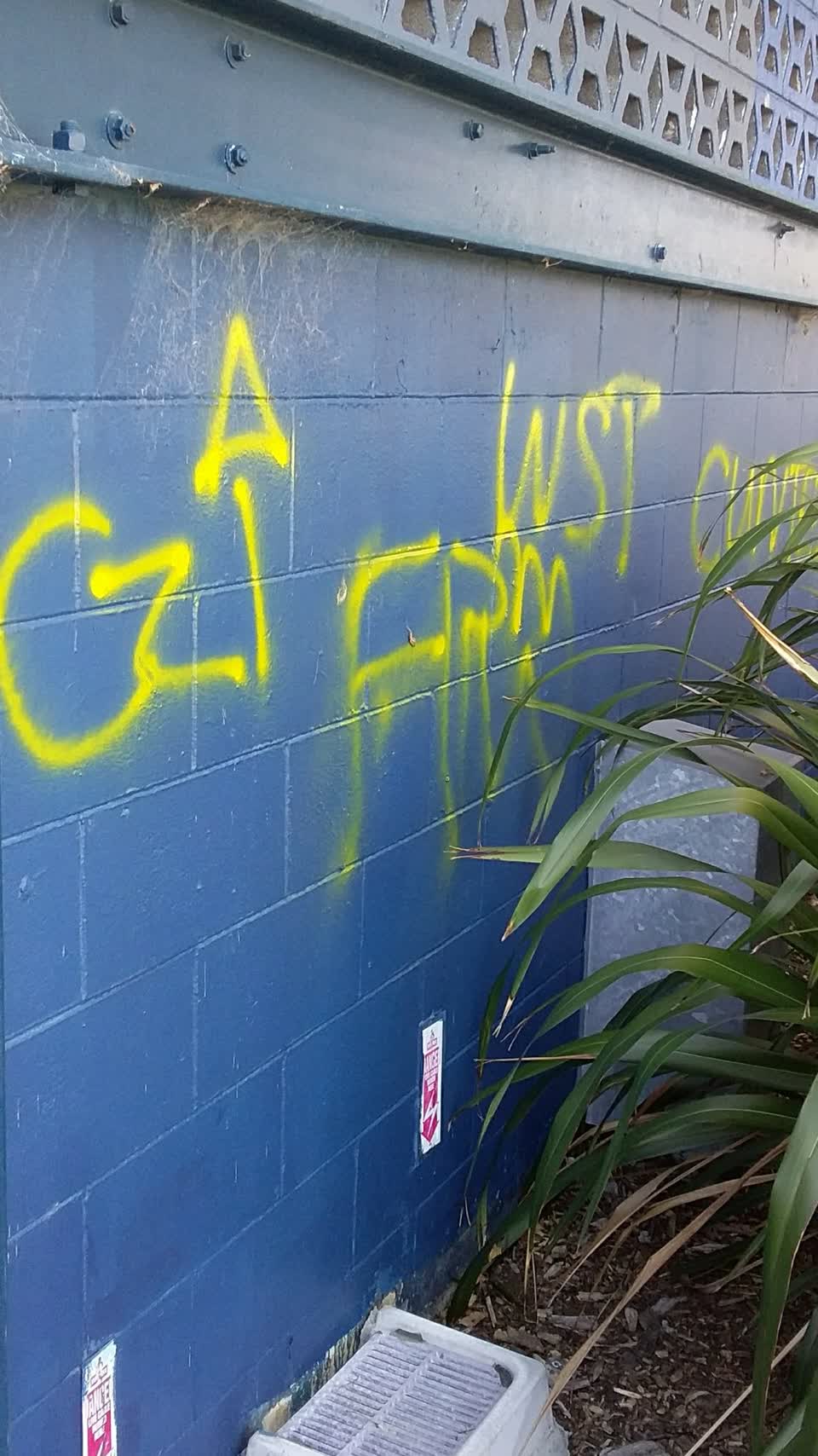 The photograph attached to this graffiti report