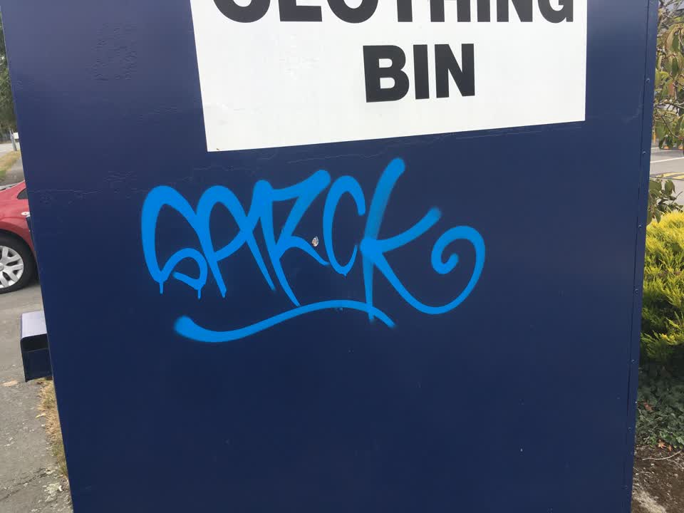 The photograph attached to this graffiti report