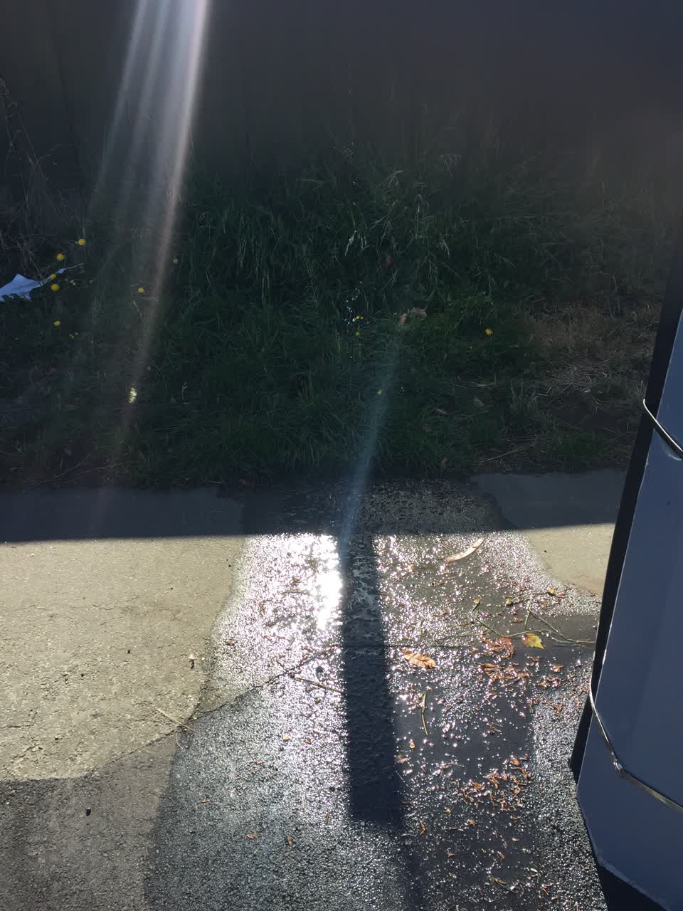 The photograph attached to this water leak report