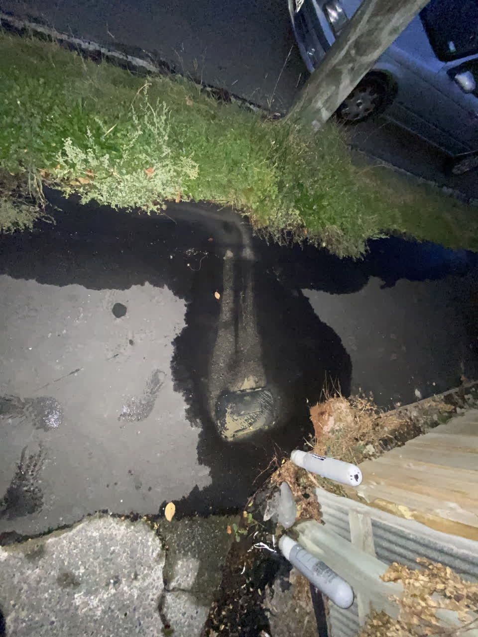 The photograph attached to this water leak report