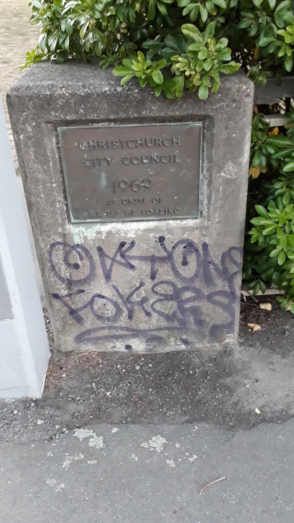 The photograph attached to this graffiti report