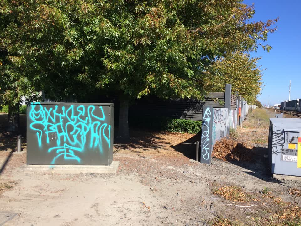 The photograph attached to this graffiti report