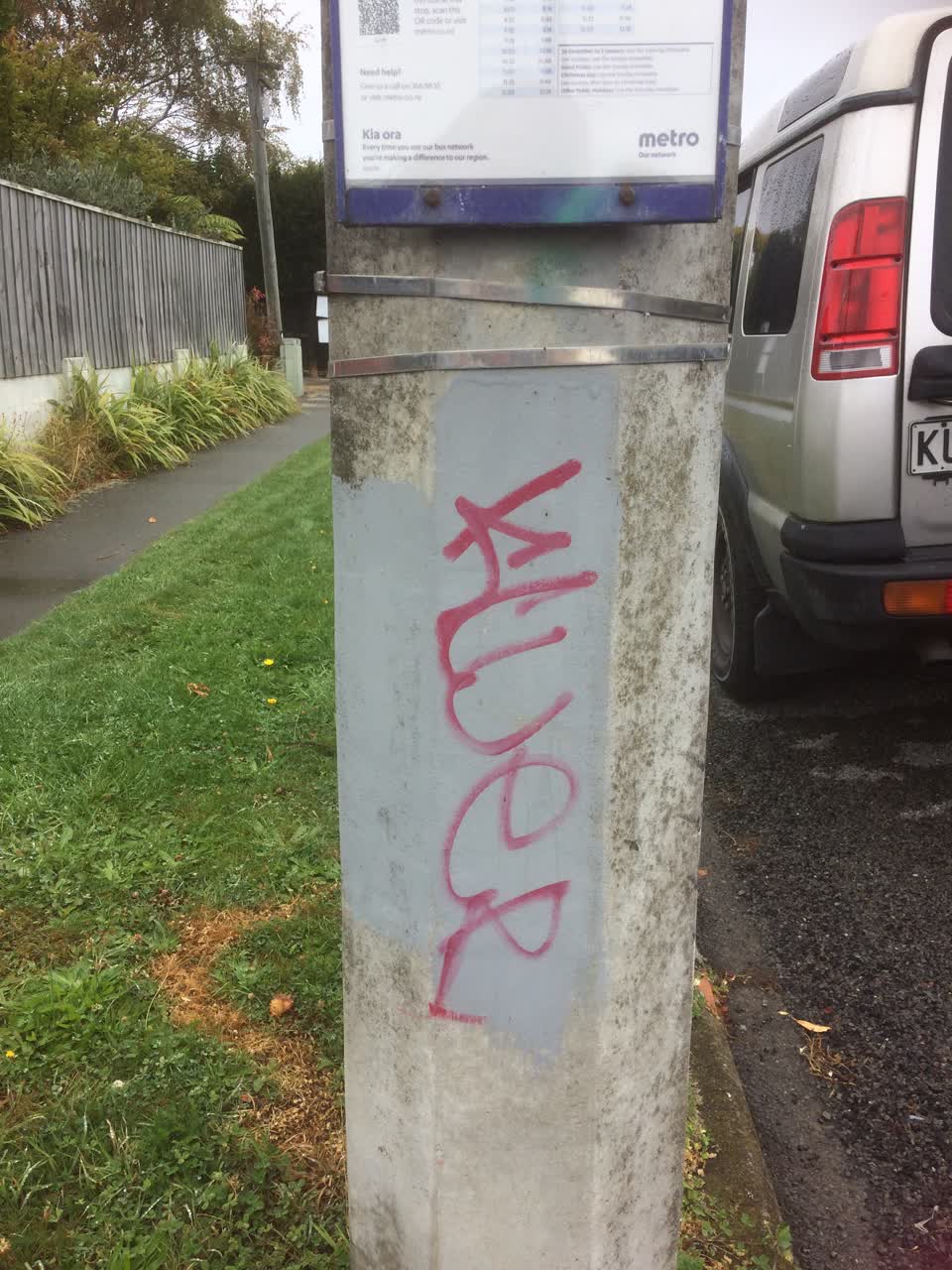 The photograph attached to this graffiti report