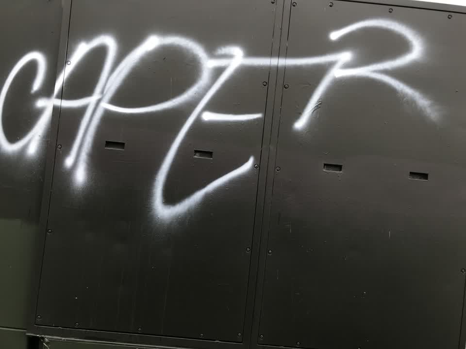 The photograph attached to this graffiti report