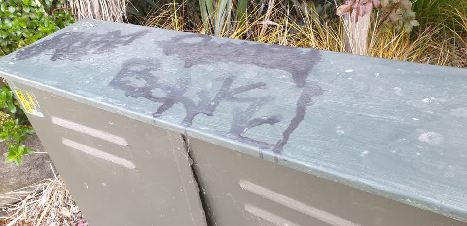 The photograph attached to this graffiti report