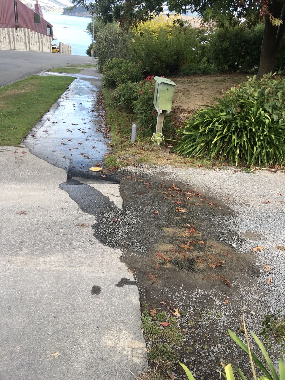 The photograph attached to this water leak report