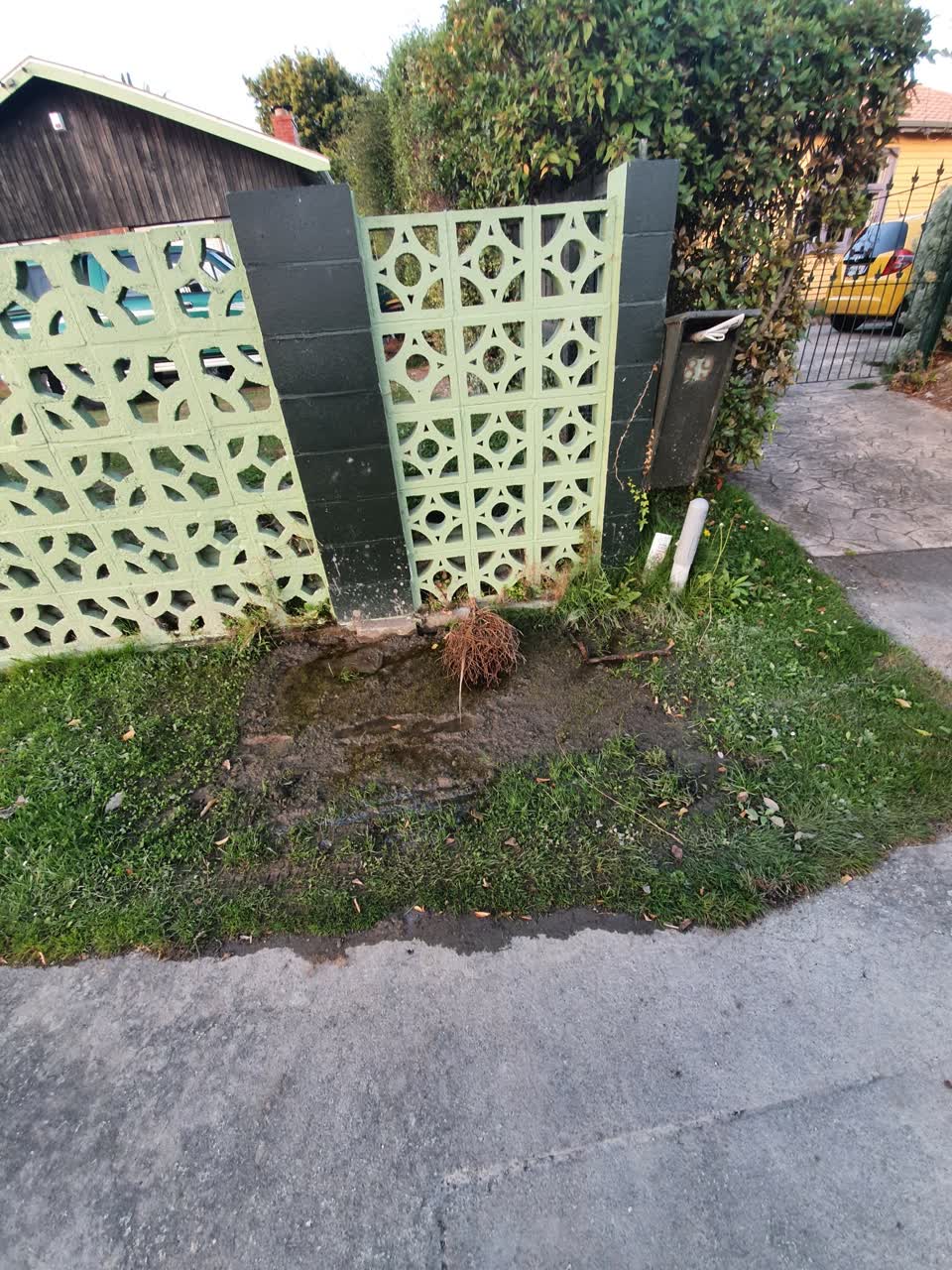 The photograph attached to this water leak report
