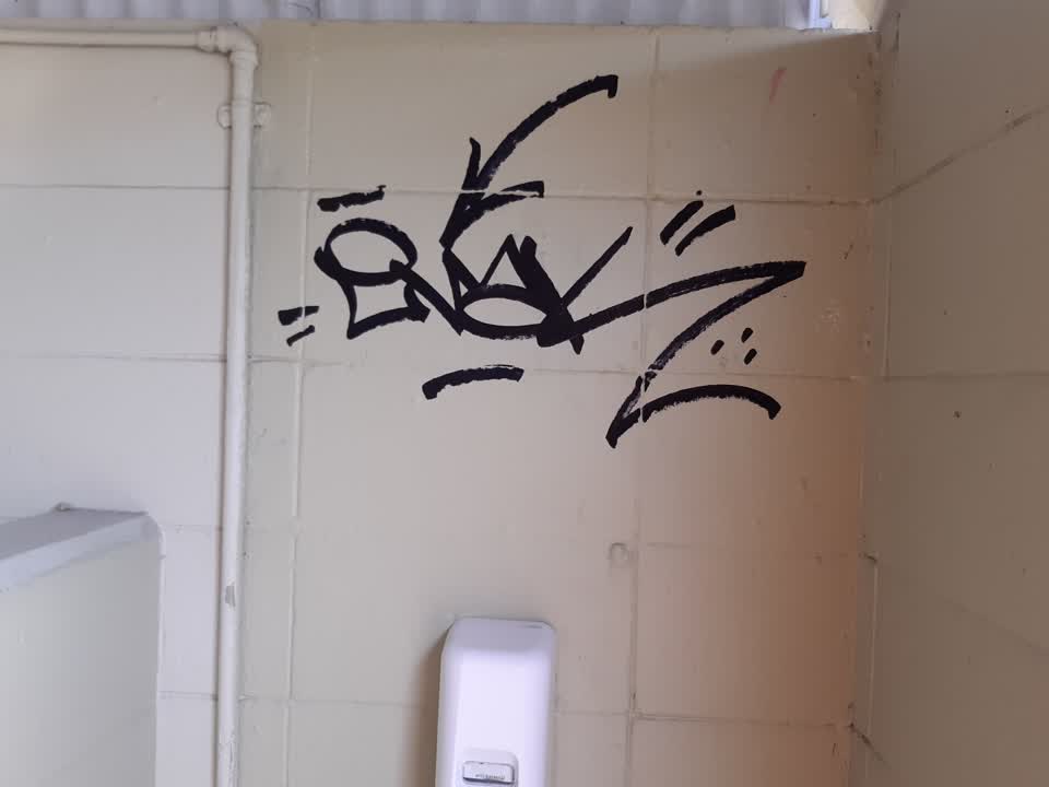 The photograph attached to this graffiti report