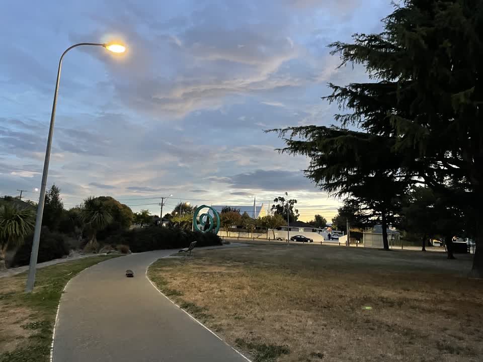 The photograph attached to this street light outage report