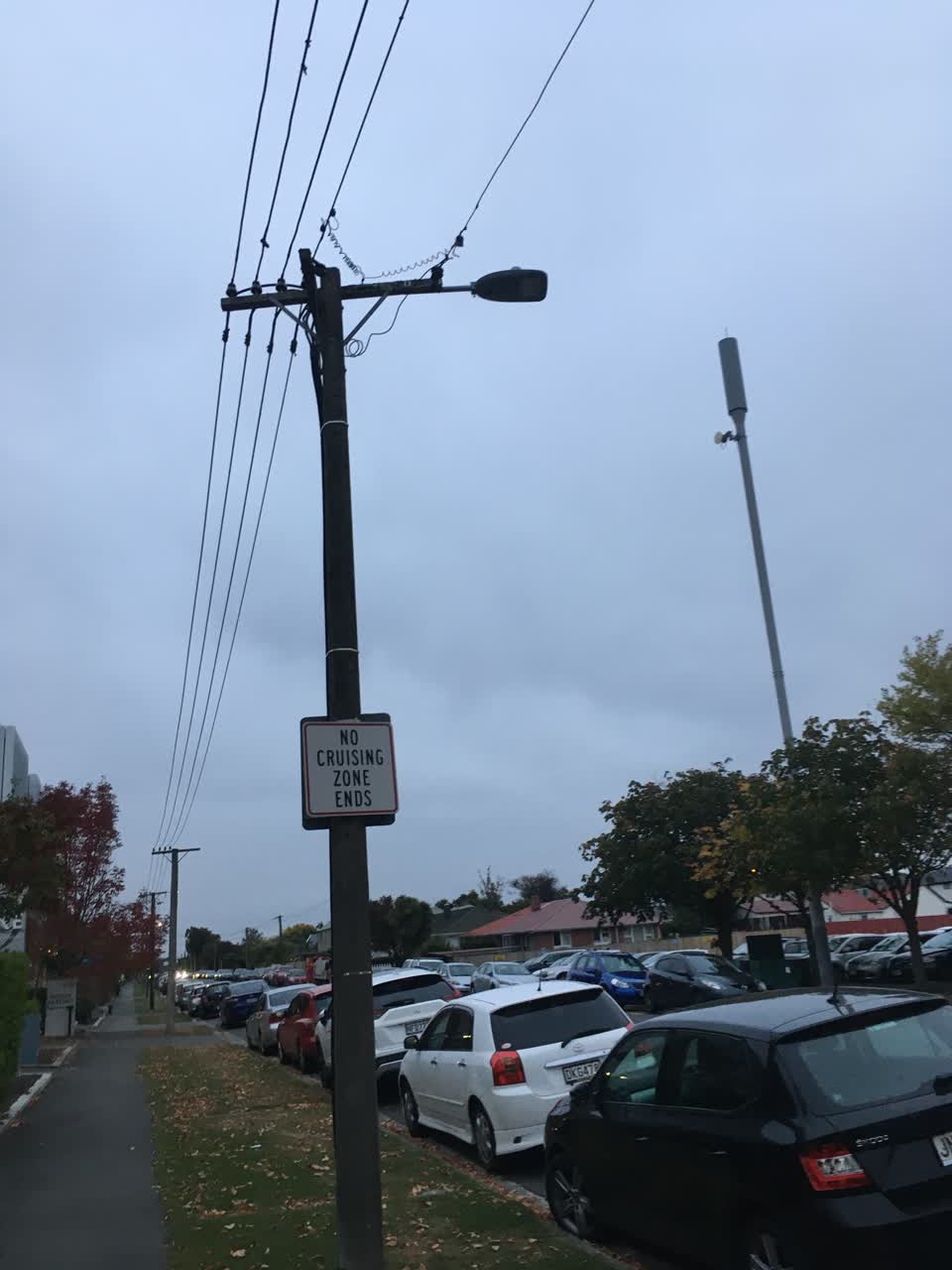 The photograph attached to this street light outage report