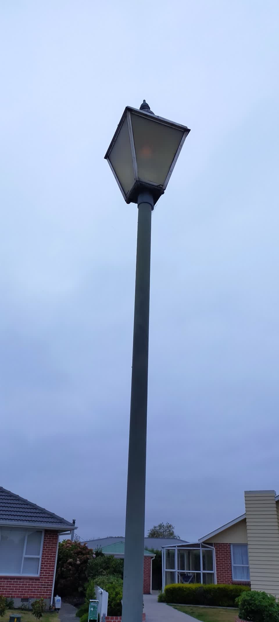 The photograph attached to this street light outage report