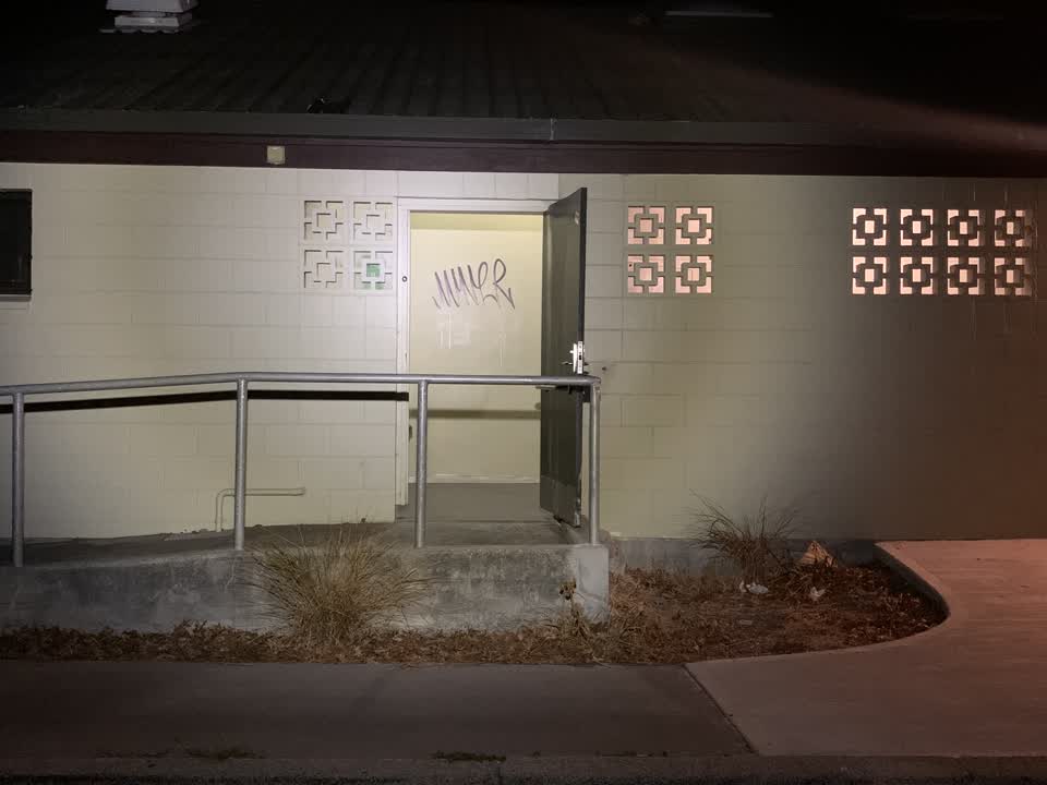 The photograph attached to this graffiti report