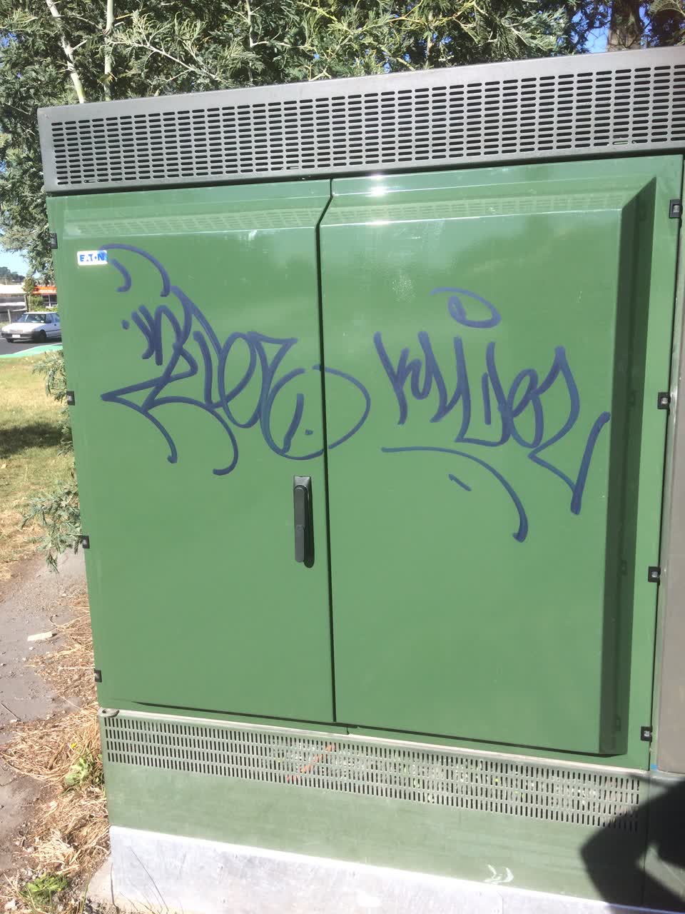 The photograph attached to this graffiti report