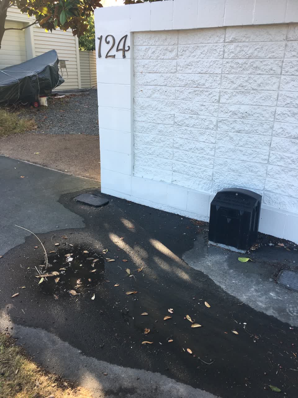 The photograph attached to this water leak report