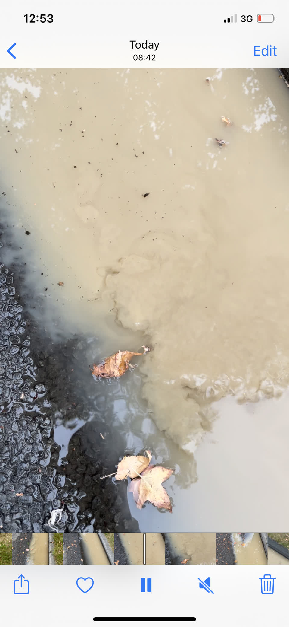 The photograph attached to this water leak report
