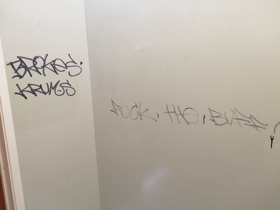 The photograph attached to this graffiti report