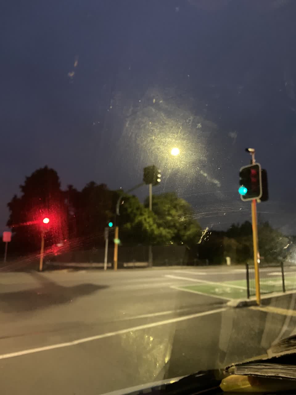 The photograph attached to this street light outage report