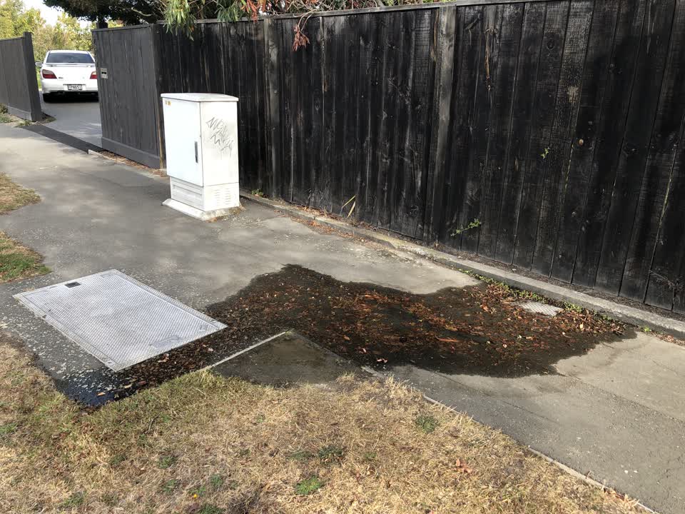 The photograph attached to this water leak report