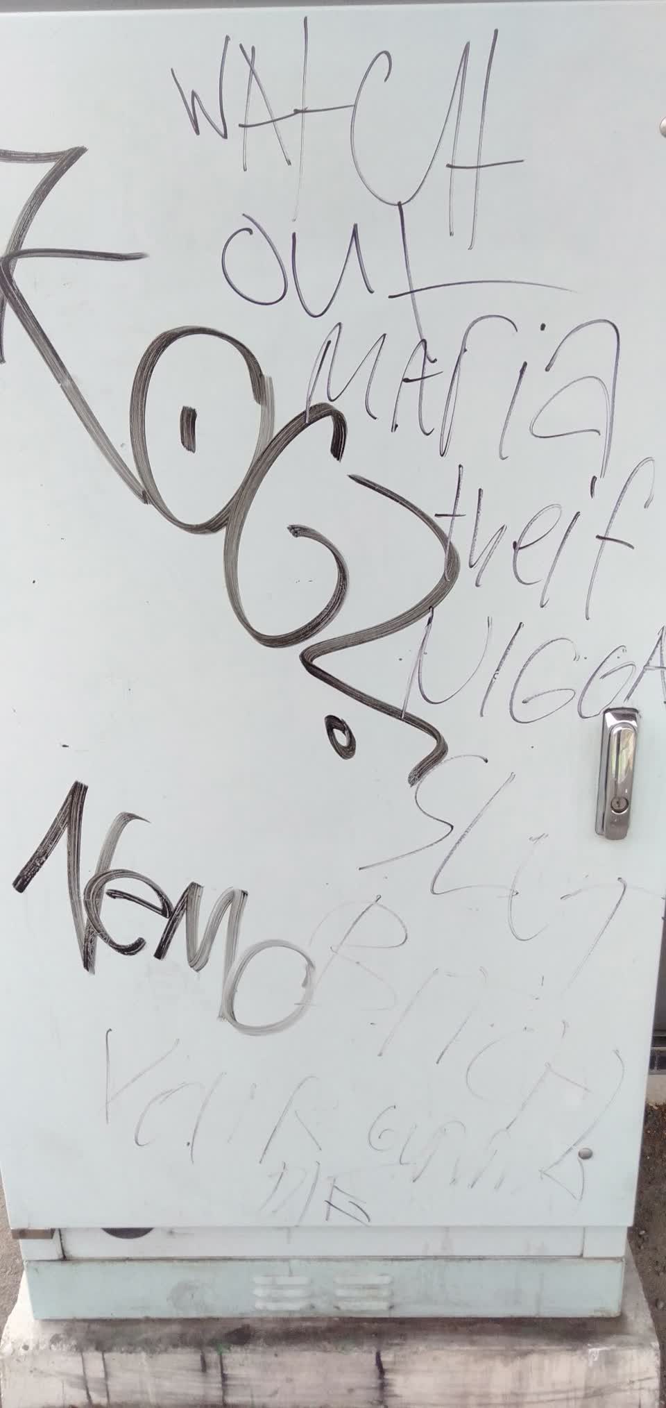 The photograph attached to this graffiti report