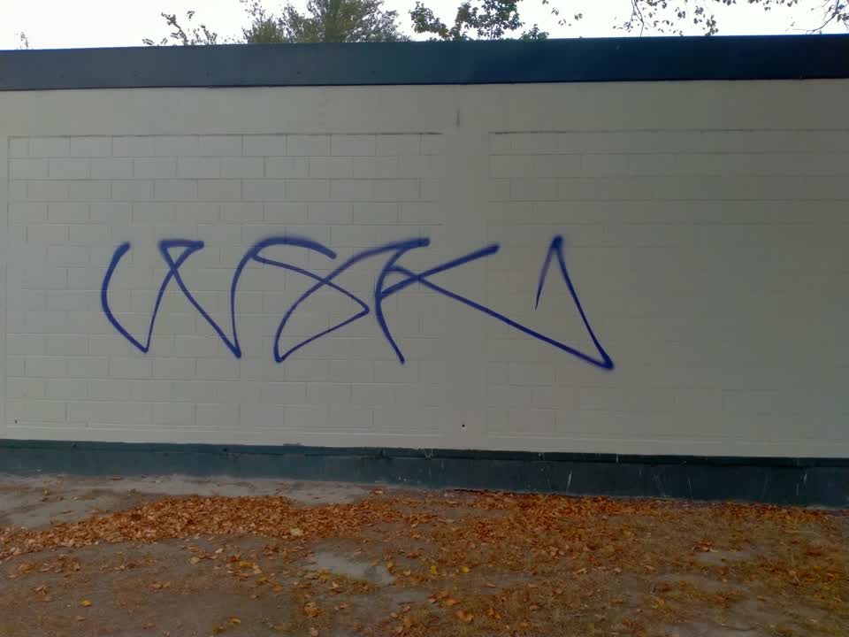 The photograph attached to this graffiti report