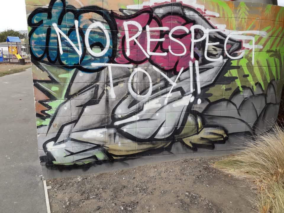 The photograph attached to this graffiti report
