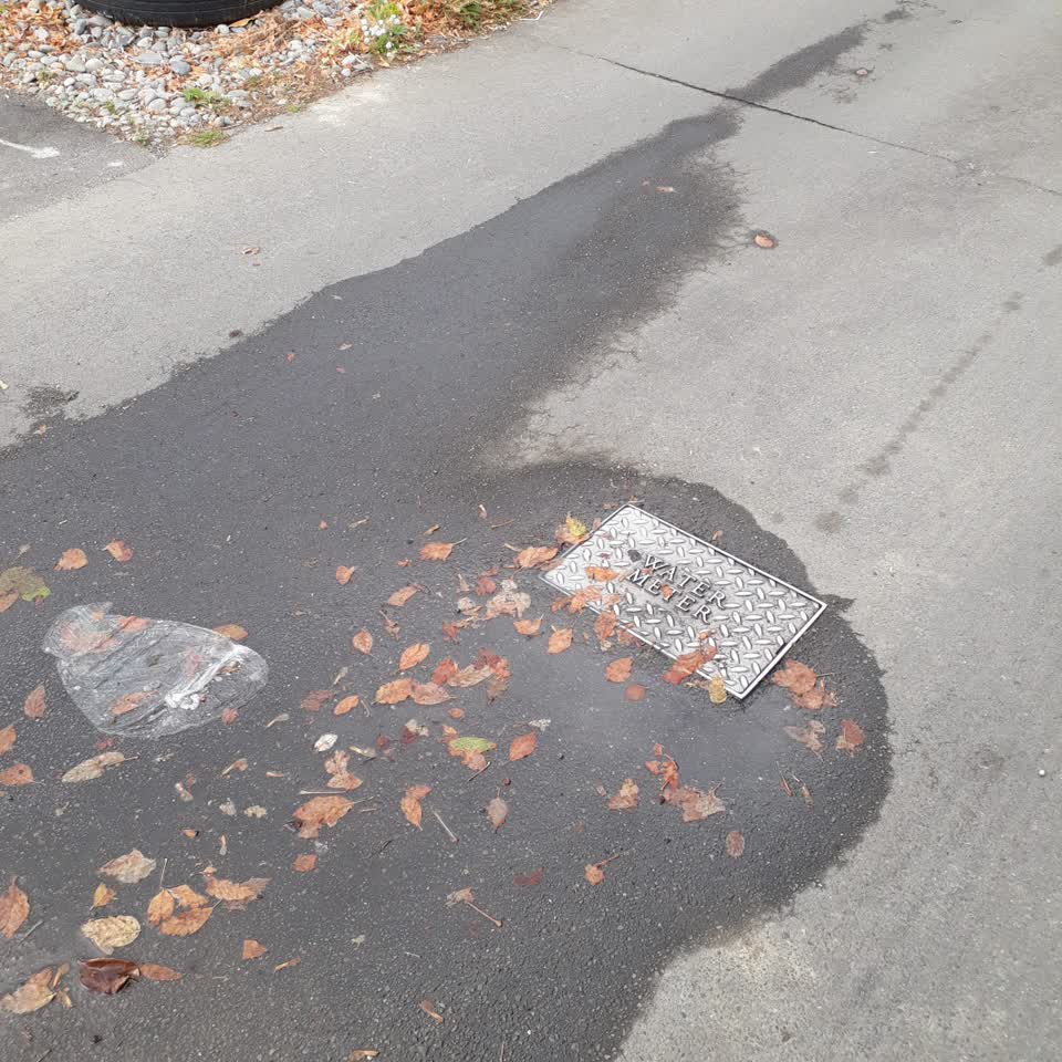 The photograph attached to this water leak report