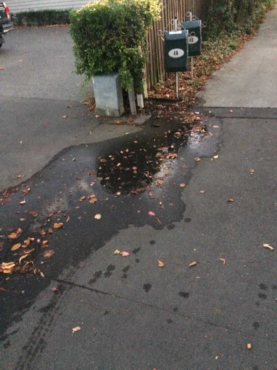 The photograph attached to this water leak report