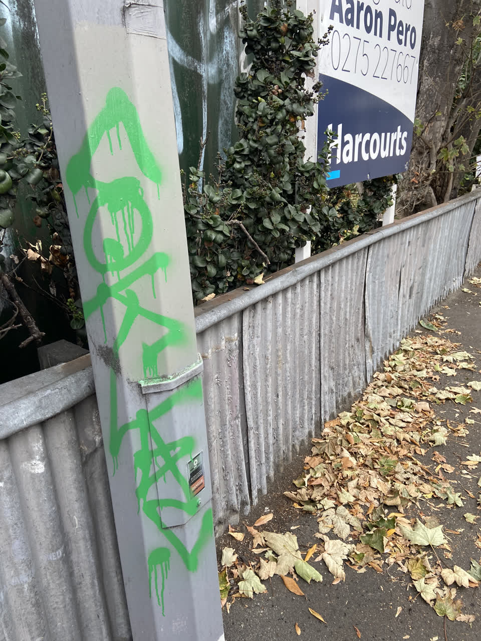 The photograph attached to this graffiti report