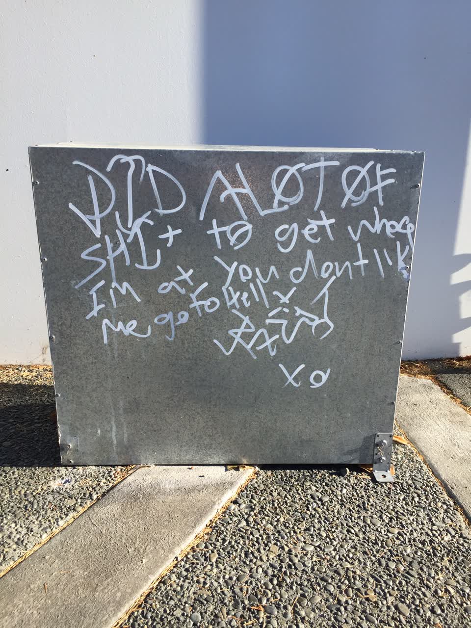 The photograph attached to this graffiti report