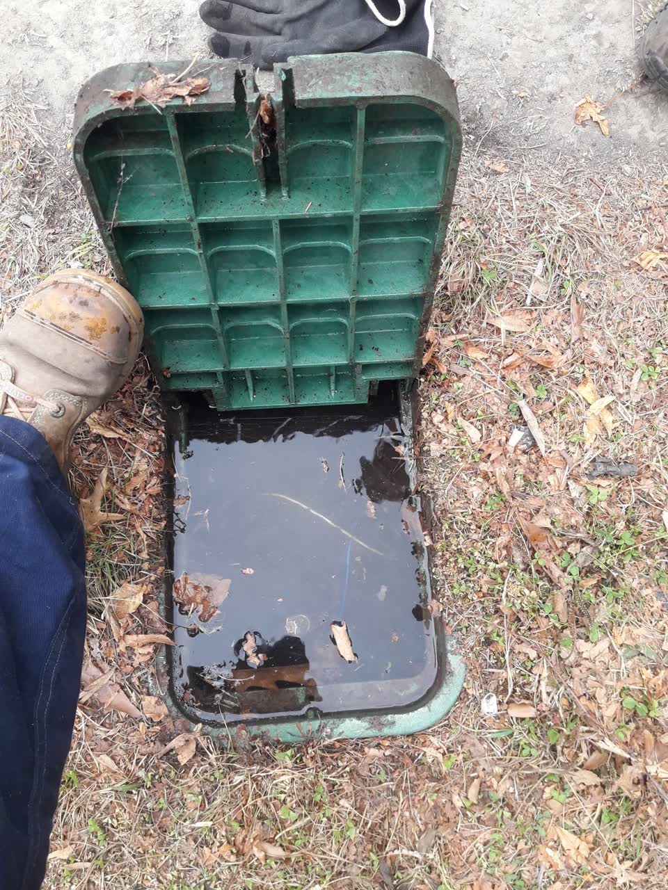 The photograph attached to this water leak report