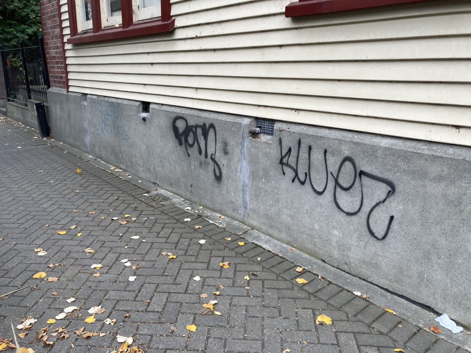 The photograph attached to this graffiti report