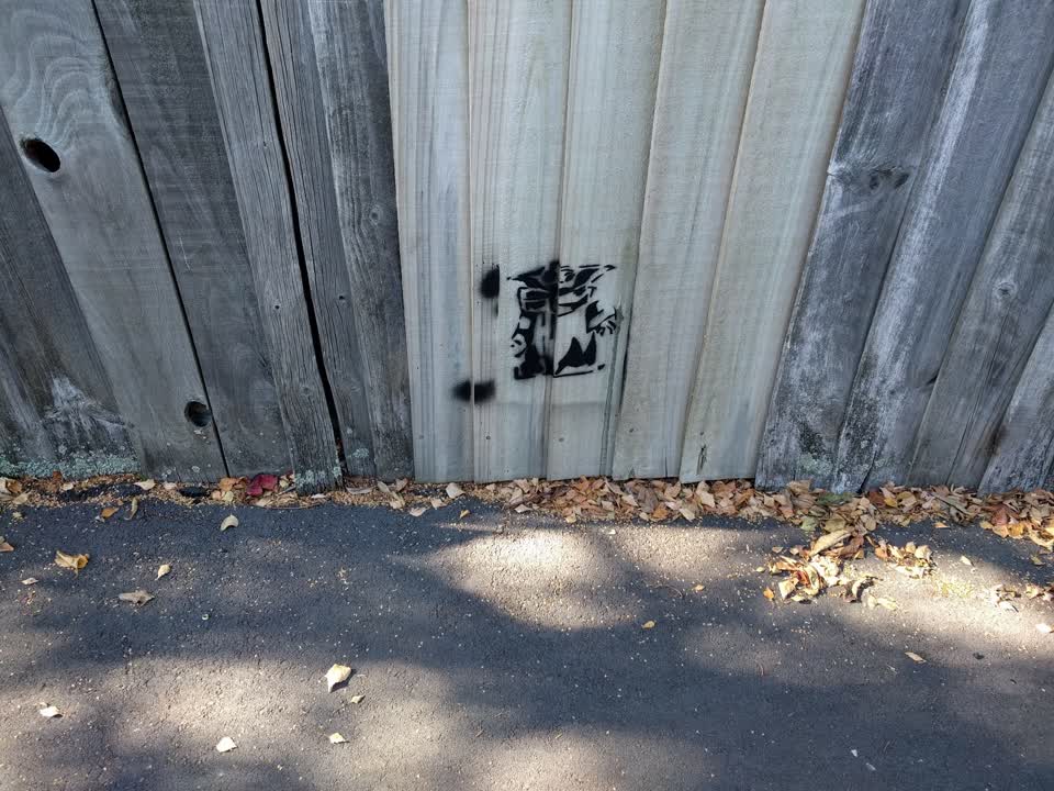 The photograph attached to this graffiti report