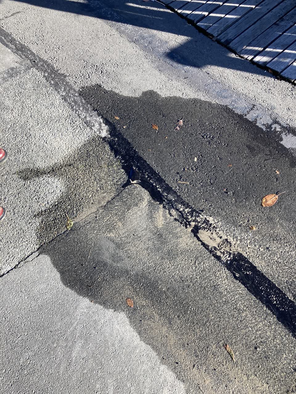 The photograph attached to this water leak report