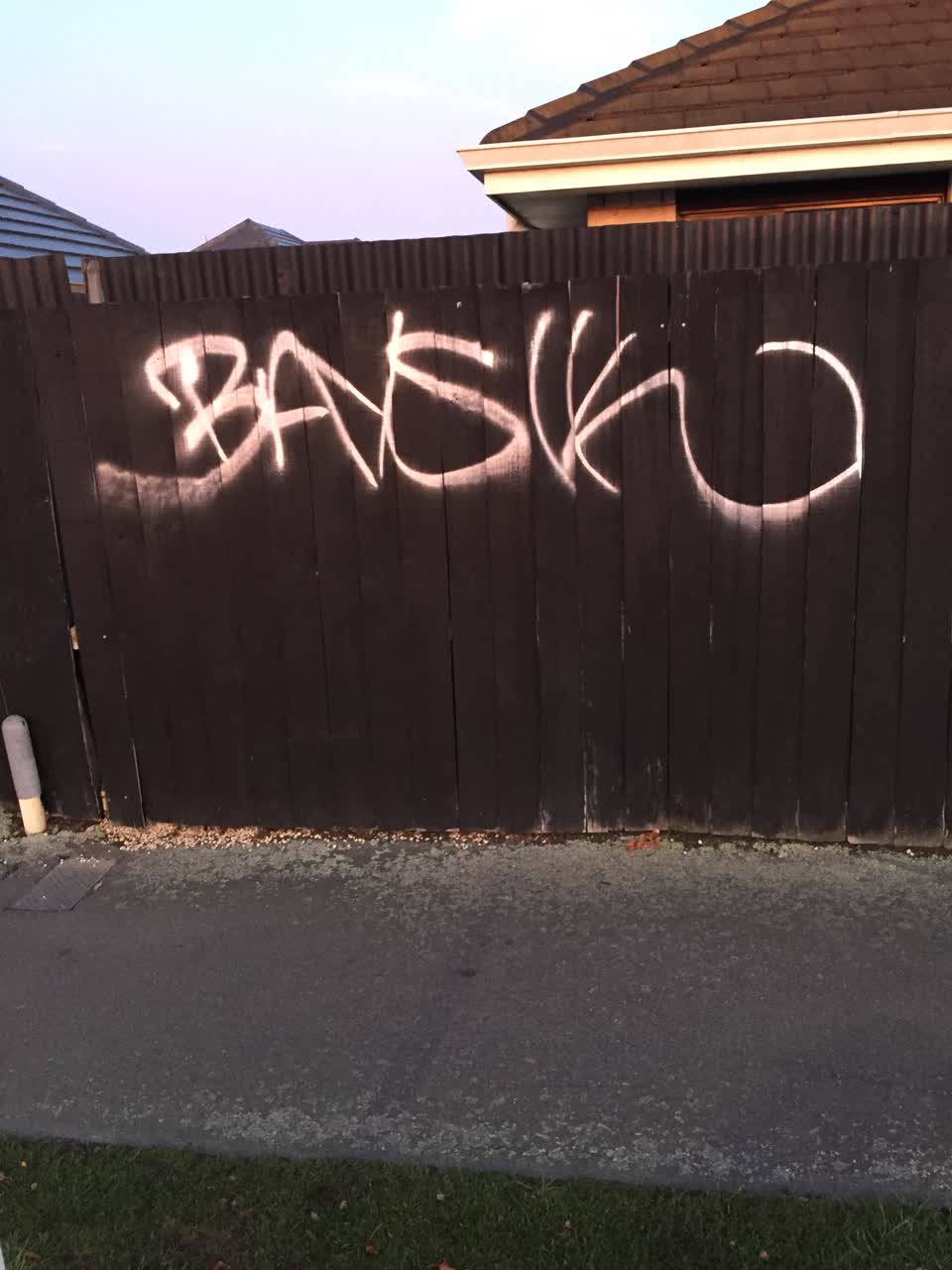 The photograph attached to this graffiti report
