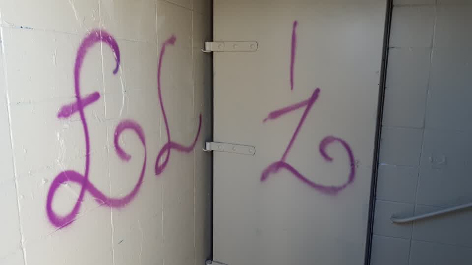 The photograph attached to this graffiti report