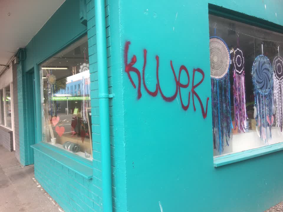 The photograph attached to this graffiti report